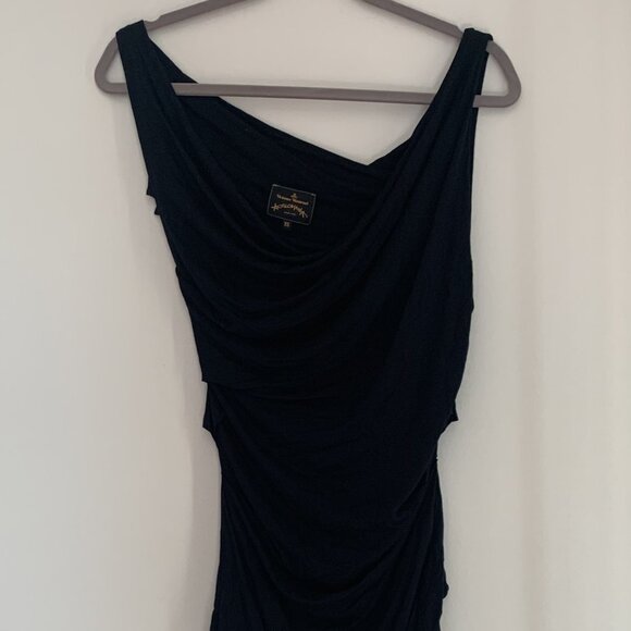 Vivienne Westwood Anglomania Black Asymmetric Drape Dress - Picture 8 of 8